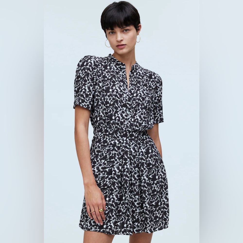 NWT Madewell button up blouson sleeve mini dress size 2
